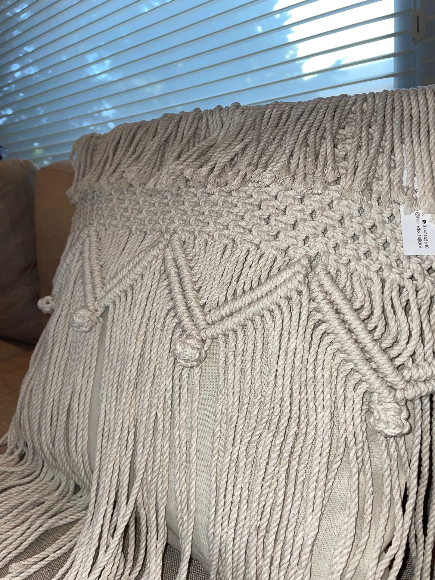 boho home decor, macrame cushion, handmade cushion