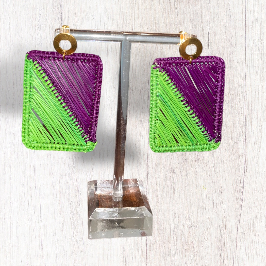 Stunning DUO Earrings Iraca Palm