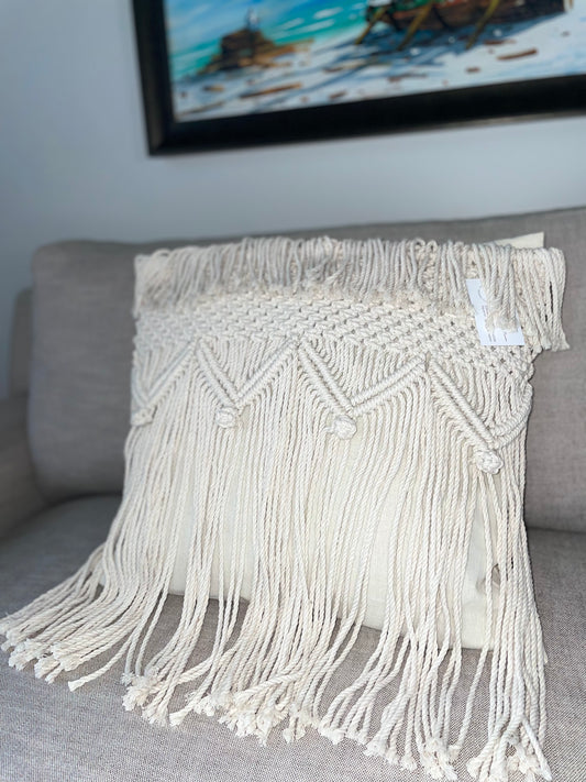 boho home decor, macrame cushion, handmade cushion