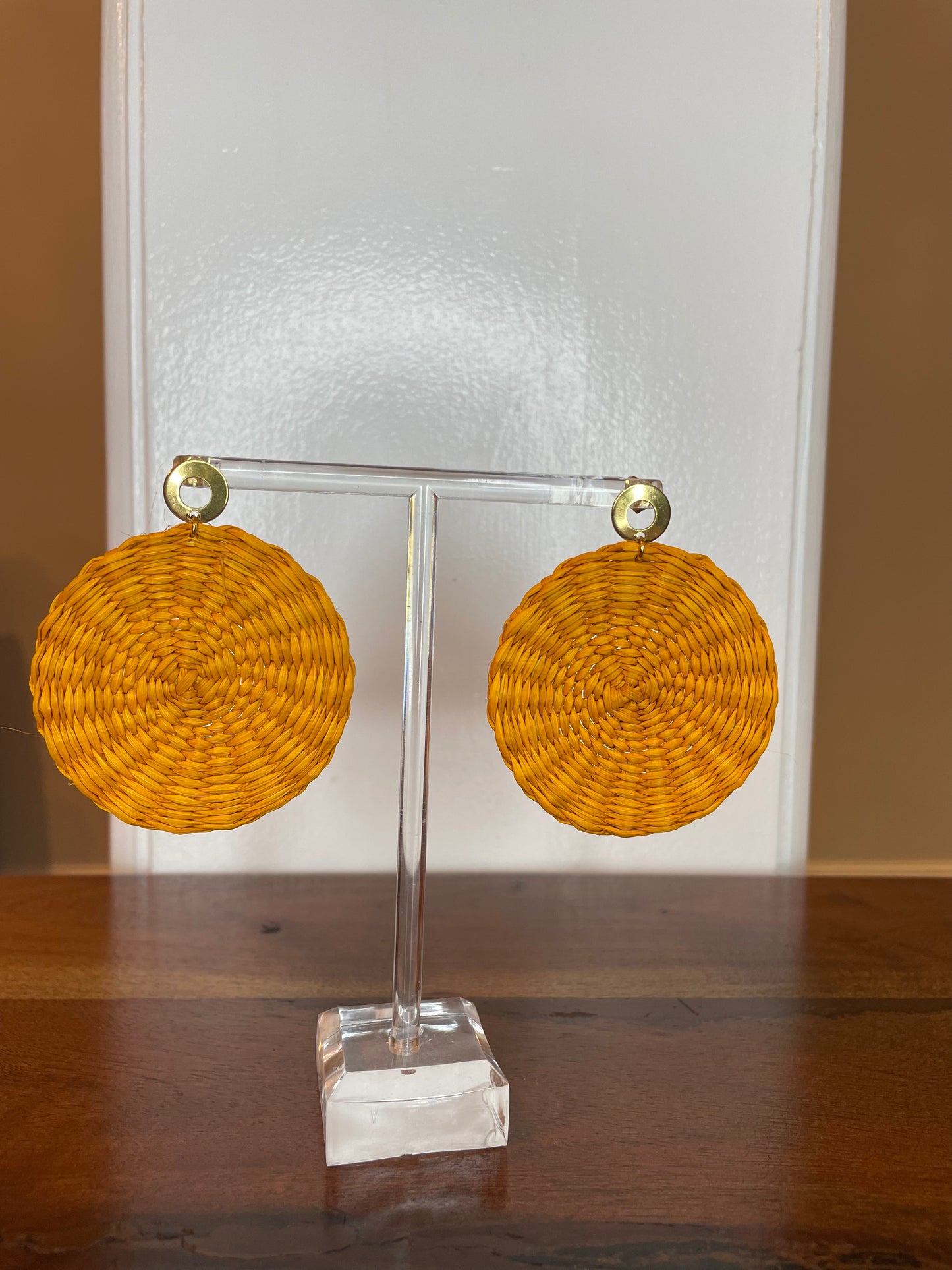 Roll Iraca Palm Earrings