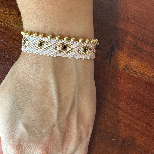 miyuki bracelet, evil eye bracelet, handmade bracelet, waves bracelet, gold bracelet