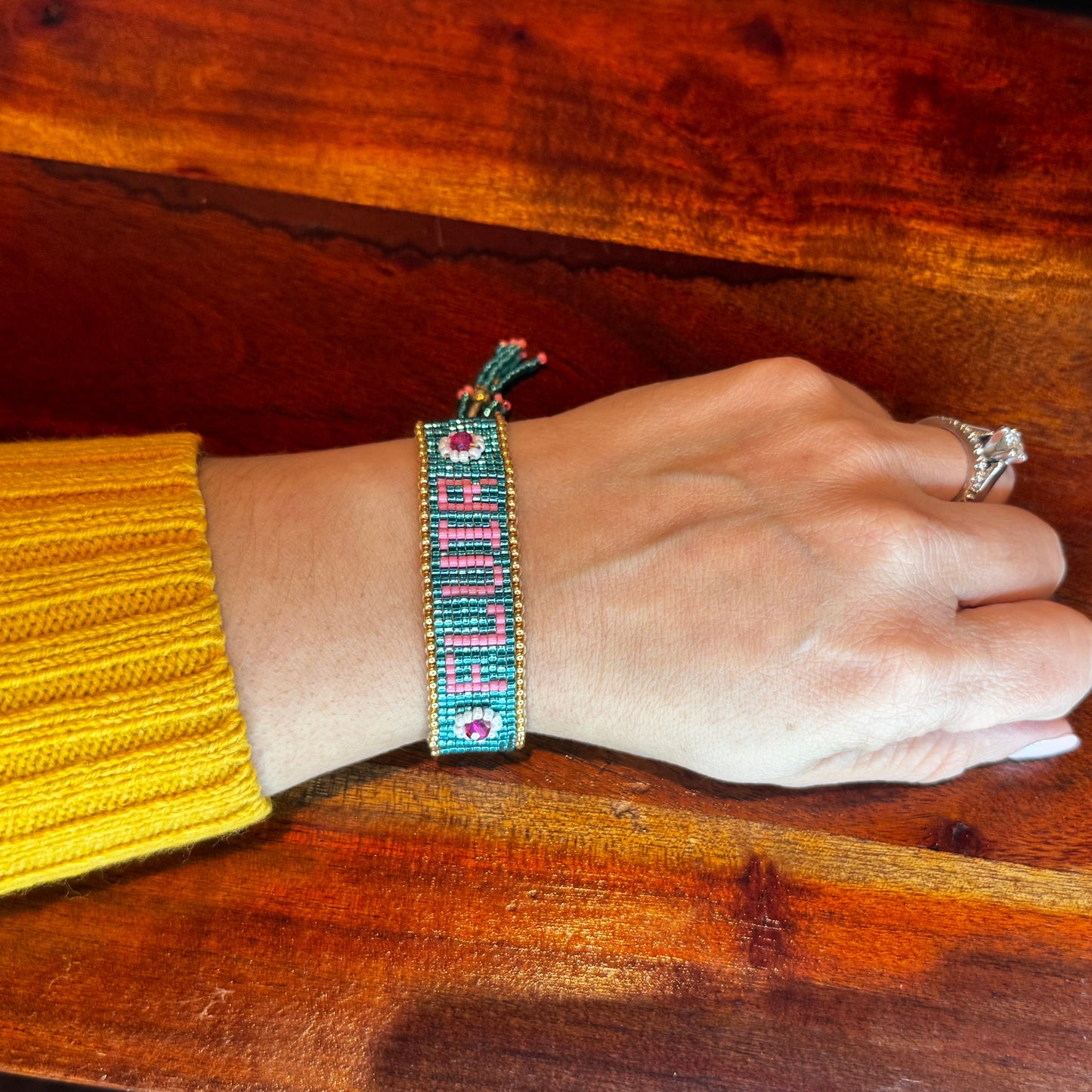 miyuki bracelet, word bracelet, handmade bracelet