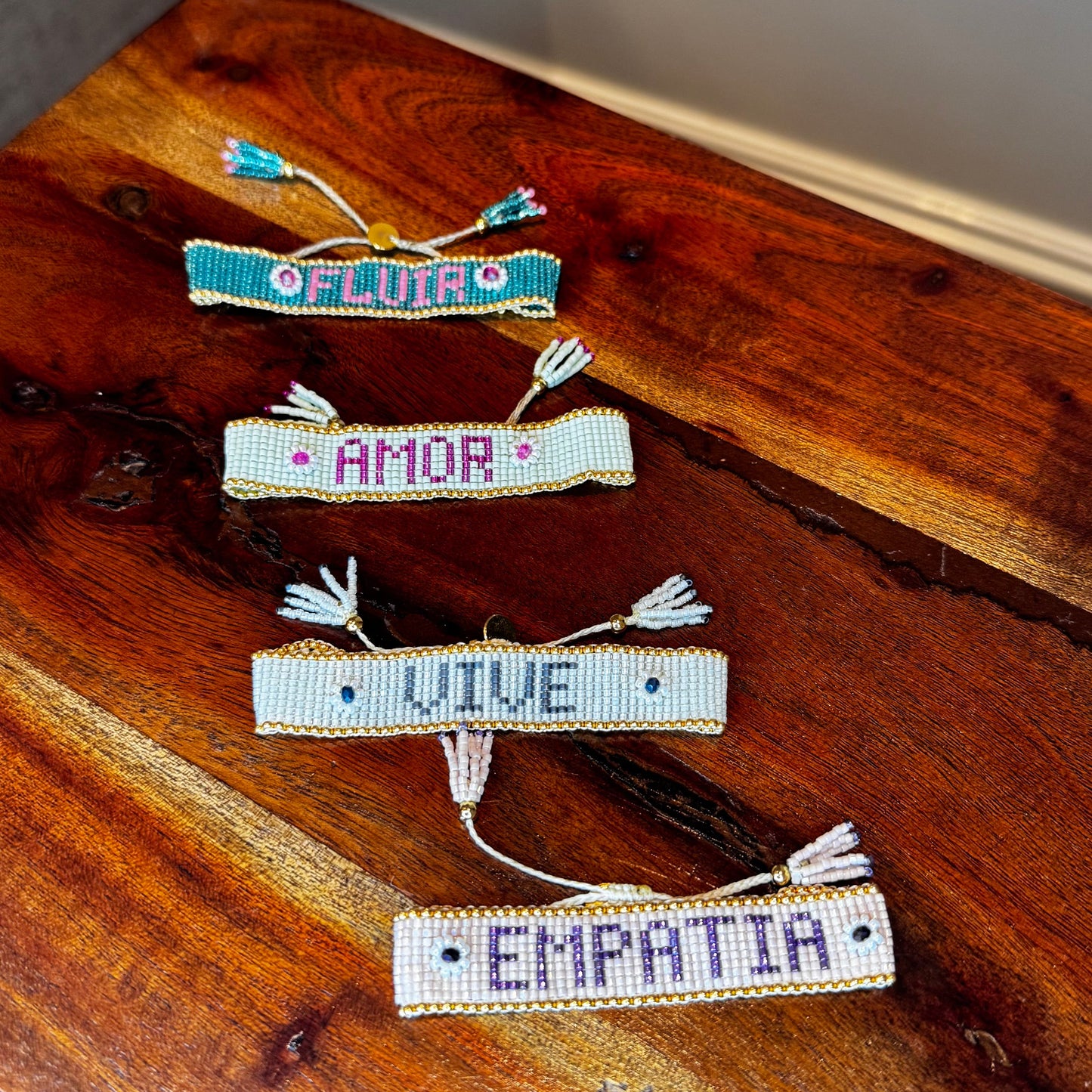 miyuki bracelet, word bracelet, handmade bracelet