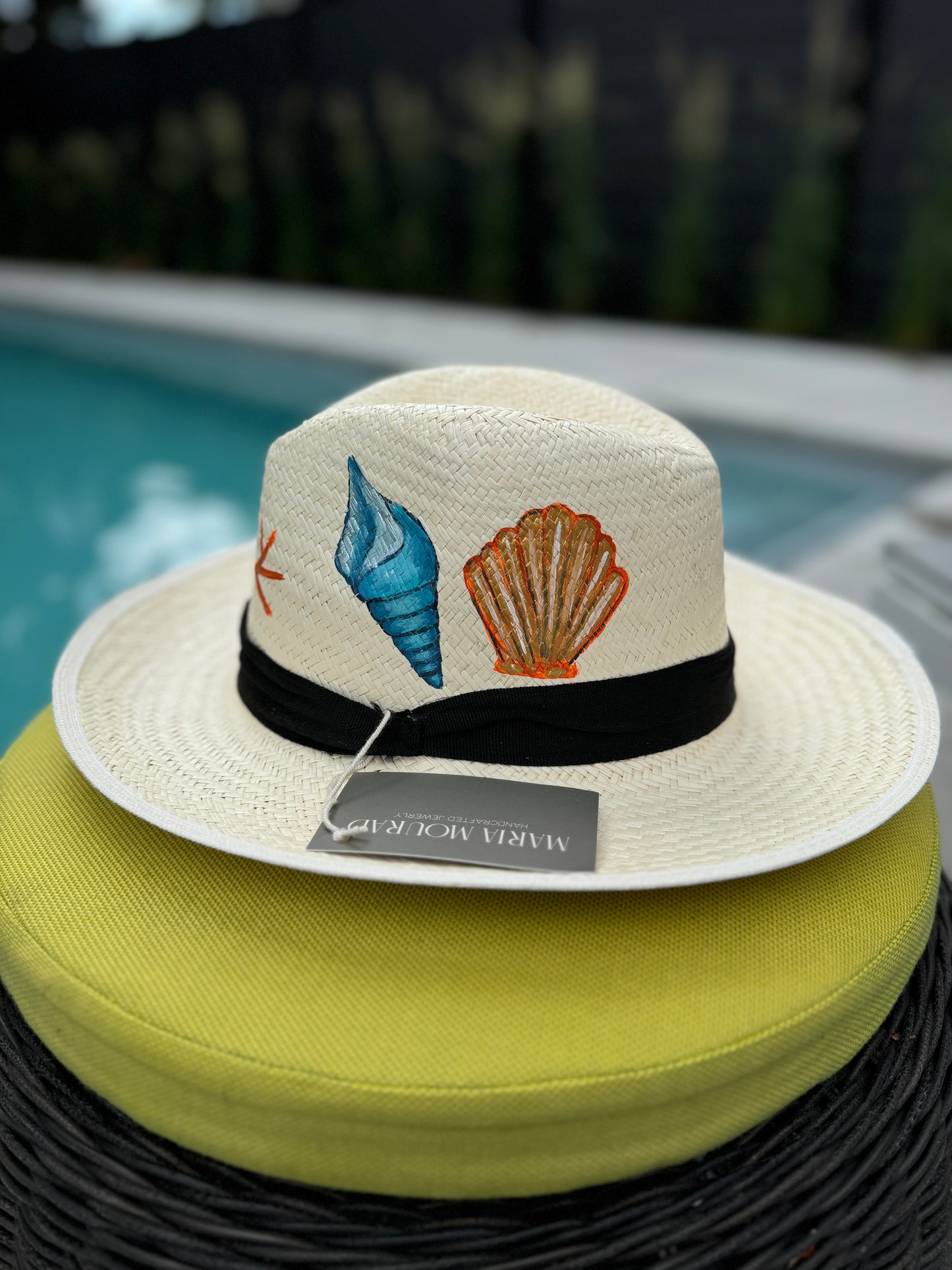 handwoven hat. summer hat, sea hat, vacation hat, wicker hat, handprinted hat, unique design hat, lightweight hat, made in Colombia