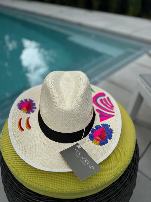 Pink Lover Panama Hand Painted Hat