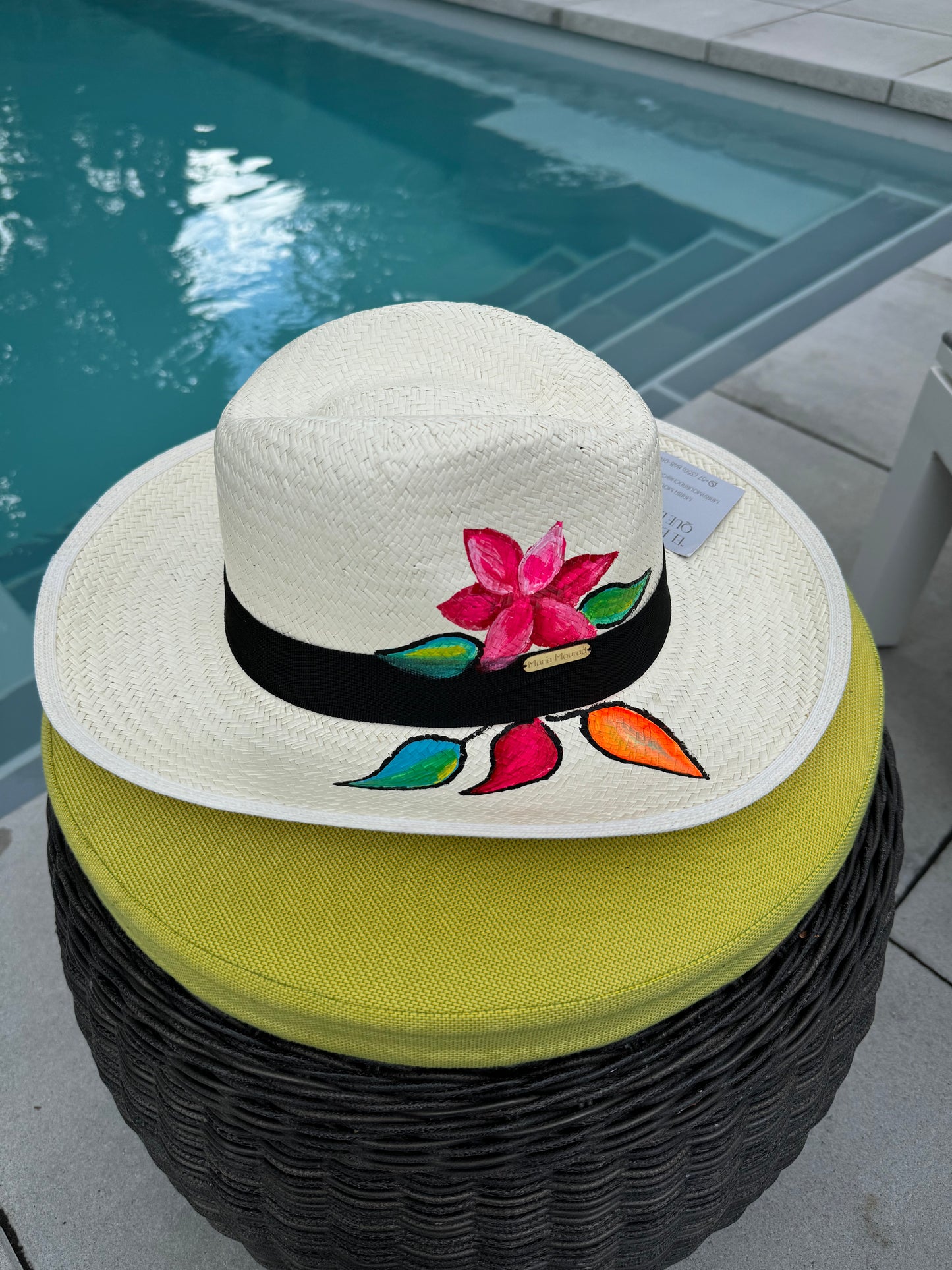 Sugar Flower Panama Hand Painted Hat