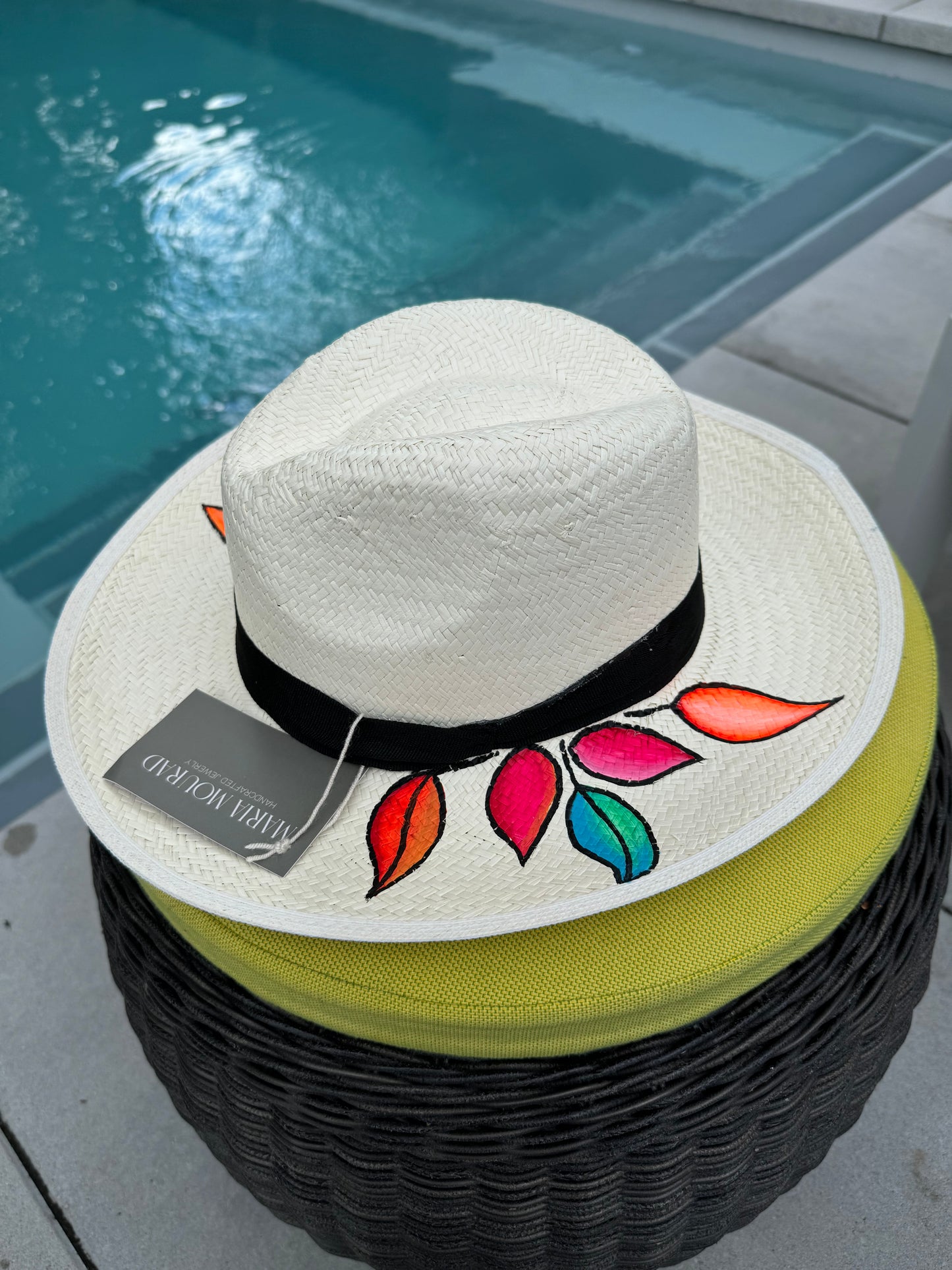 Sugar Flower Panama Hand Painted Hat