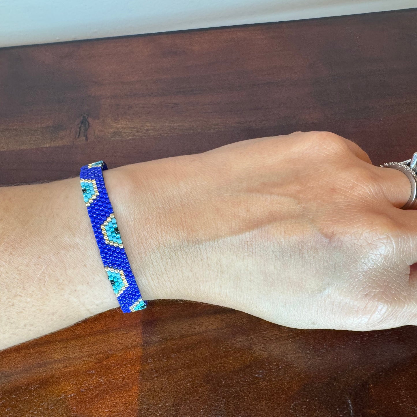 evil eye bracelet, handmade bracelet, miyuki bracelet, adjustable bracelet