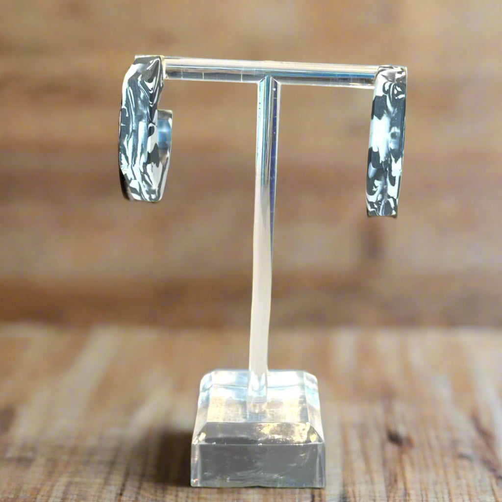 black and white earring