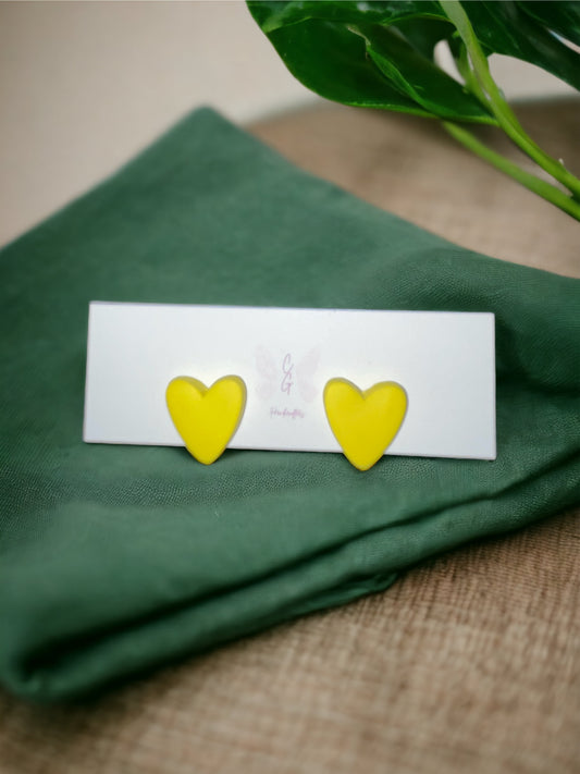 Yellow Heart Studs