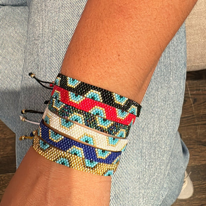 evil eye bracelet, handmade bracelet, miyuki bracelet, adjustable bracelet 