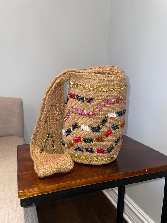 Beaded Mochila Arhuaca Tanned