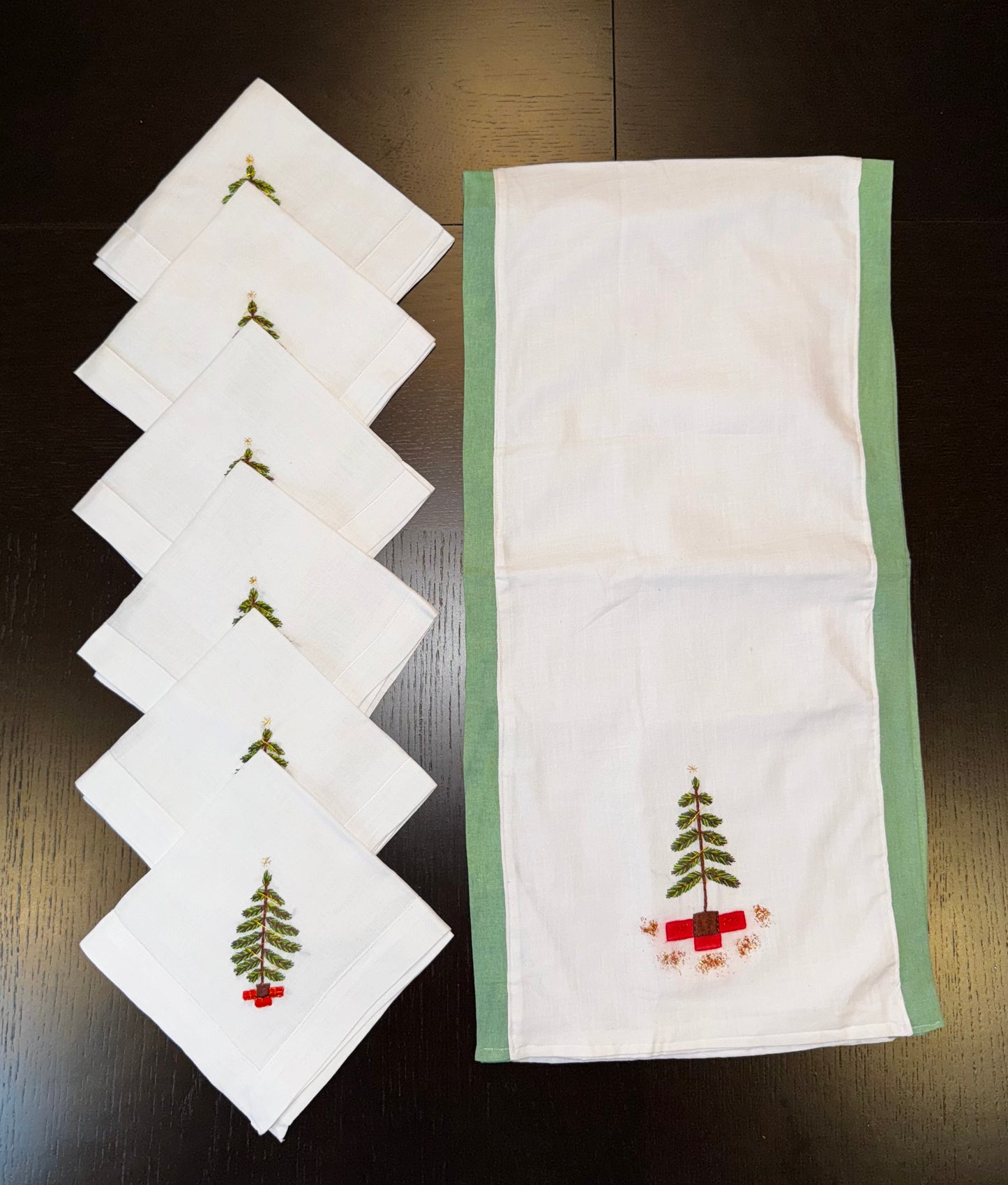 Christmas Tree Table Linen set of 6 Christmas Collection