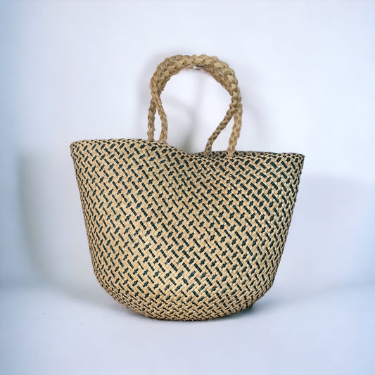 Colombian handbag, iraca palm handbag, beach bag, handwoven handbag, olive green bag, natural fibre handbag, made in Colombia 