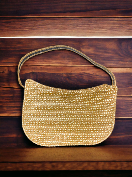 handbag, fique, wicker handbag, honey colour handbag, casual handbag, short strap handbag