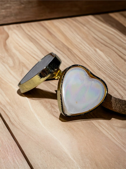 Handcrafted Heart Mother of Pearl Earrings