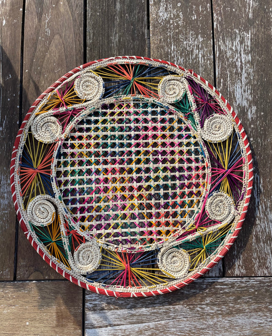 Round Woven Placemat Multi-Colour set of 6