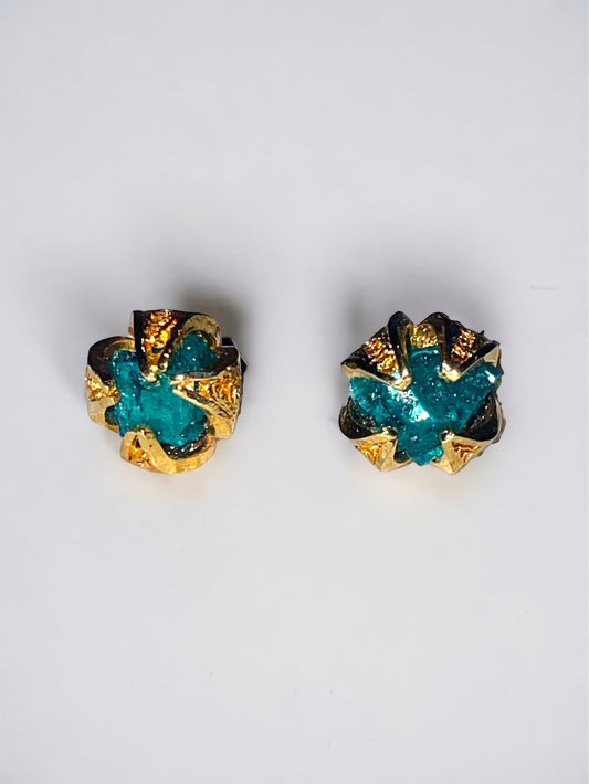 COLOMIBAN emerald stud earring, plated in gold