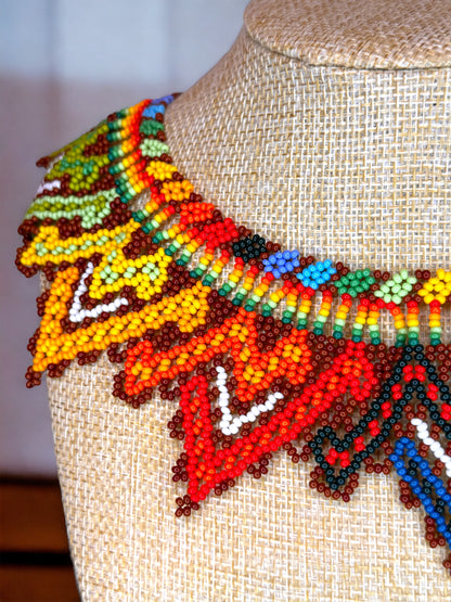 Handmade Beaded Chamí V-like Necklace