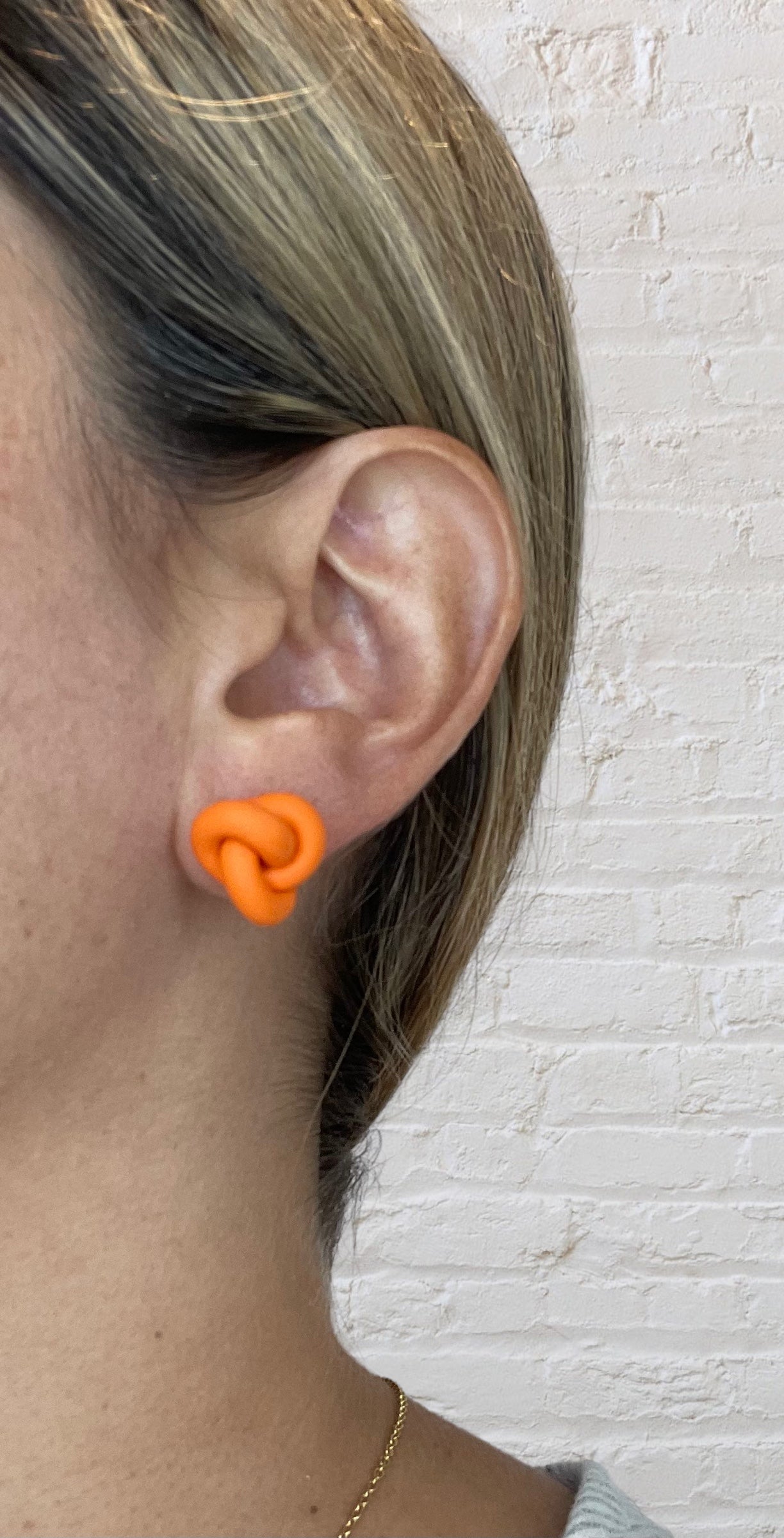 Boucles d’oreilles nouilles mandarine
