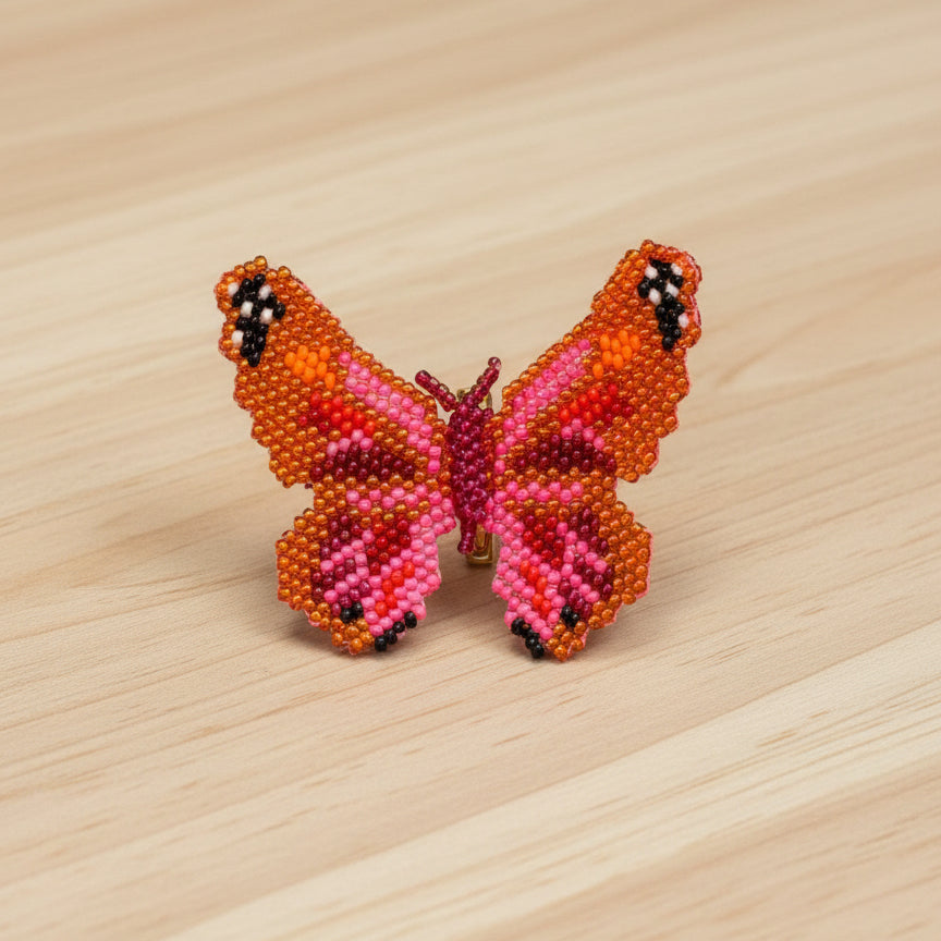 Beaded butterfly brooch
