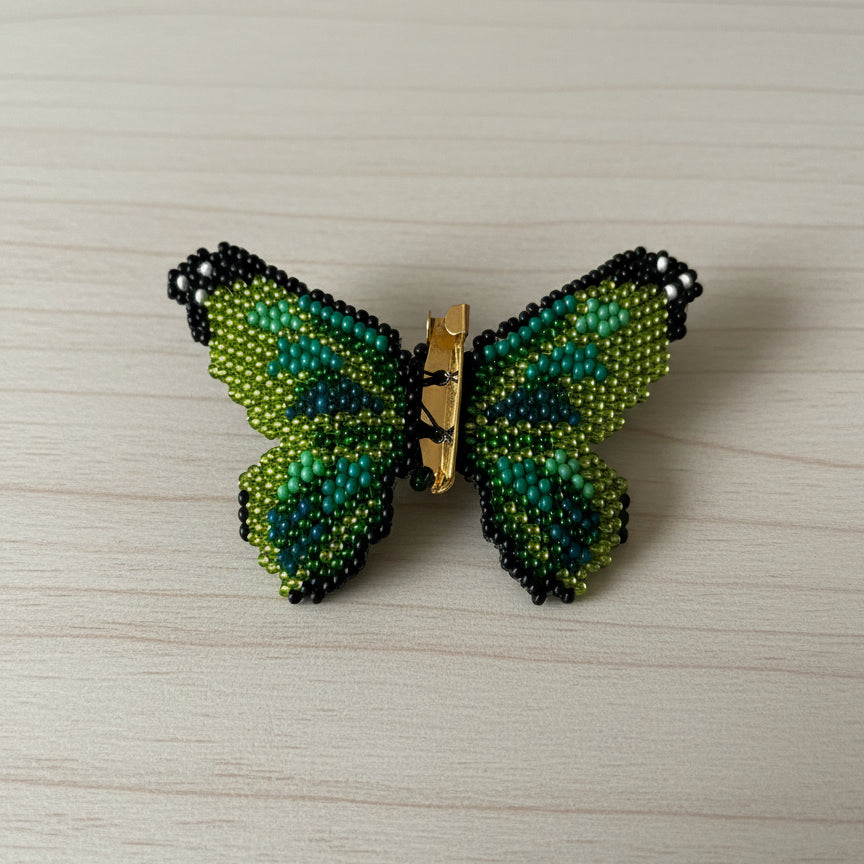 Beaded butterfly brooch 
