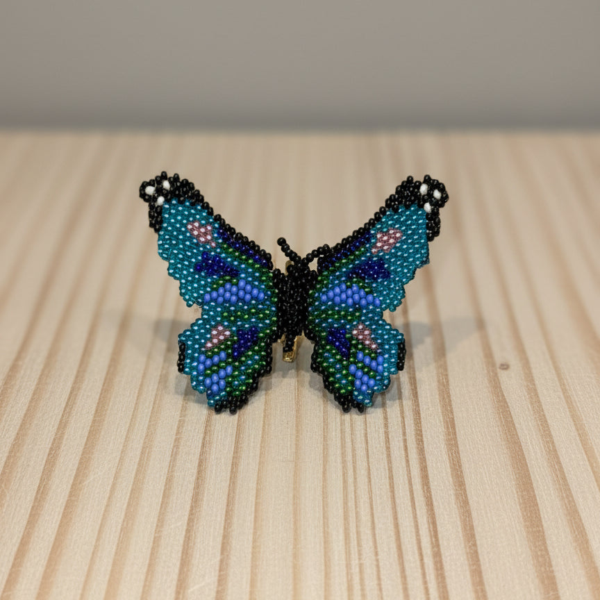 Beaded butterfly brooch