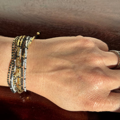  miyuki multi bracelet, adjustable strap