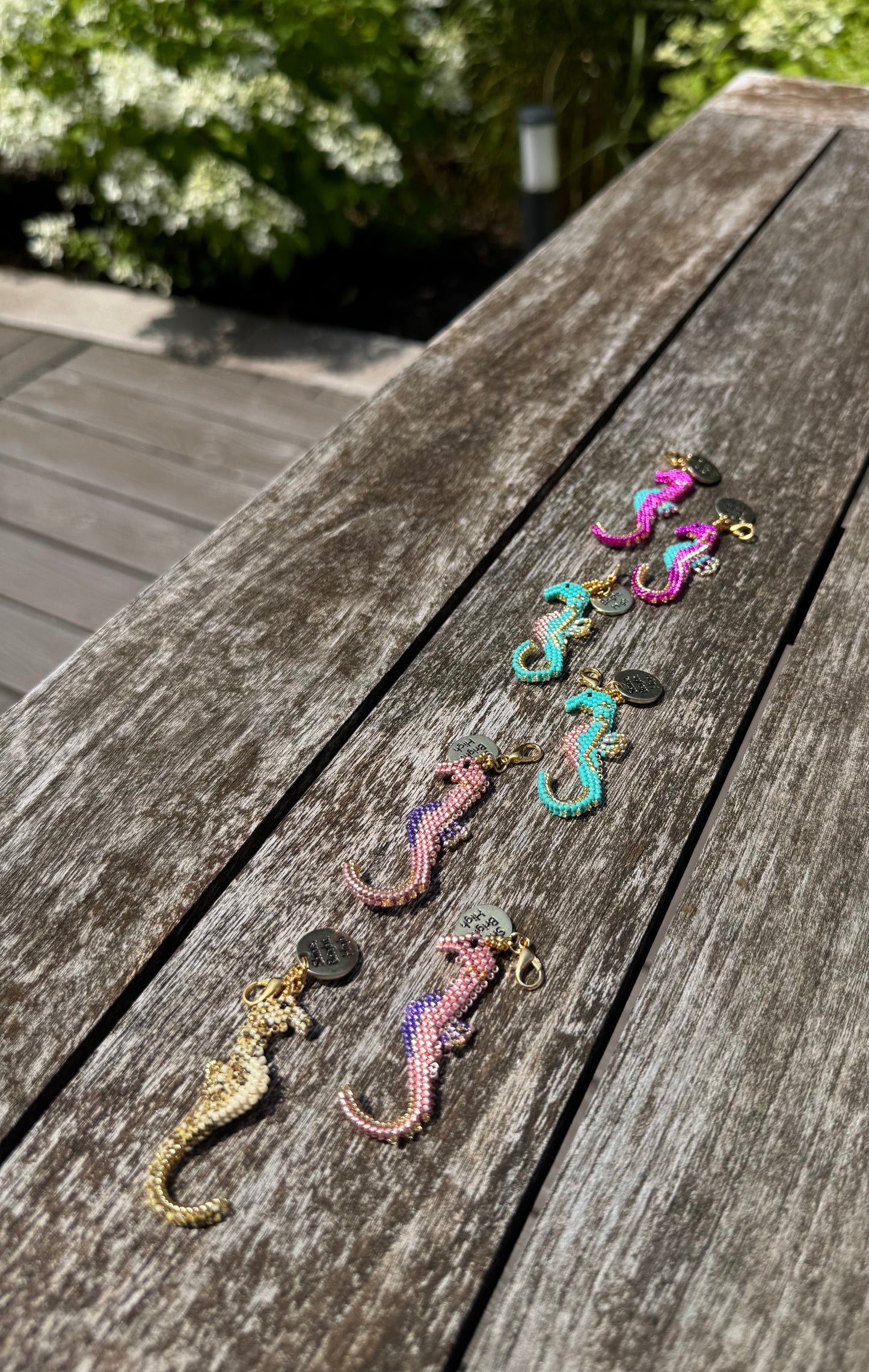 seahorse charm, miyuki charm, handmade jewelry