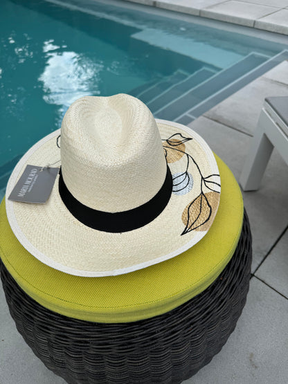 Gold & Silver Panama Handwoven and Hand Painted Hat