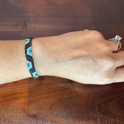 evil eye bracelet, handmade bracelet, miyuki bracelet, adjustable bracelet 