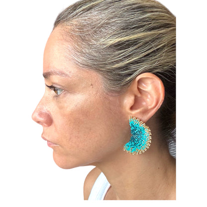 Boucles d'oreilles éventail ouvert