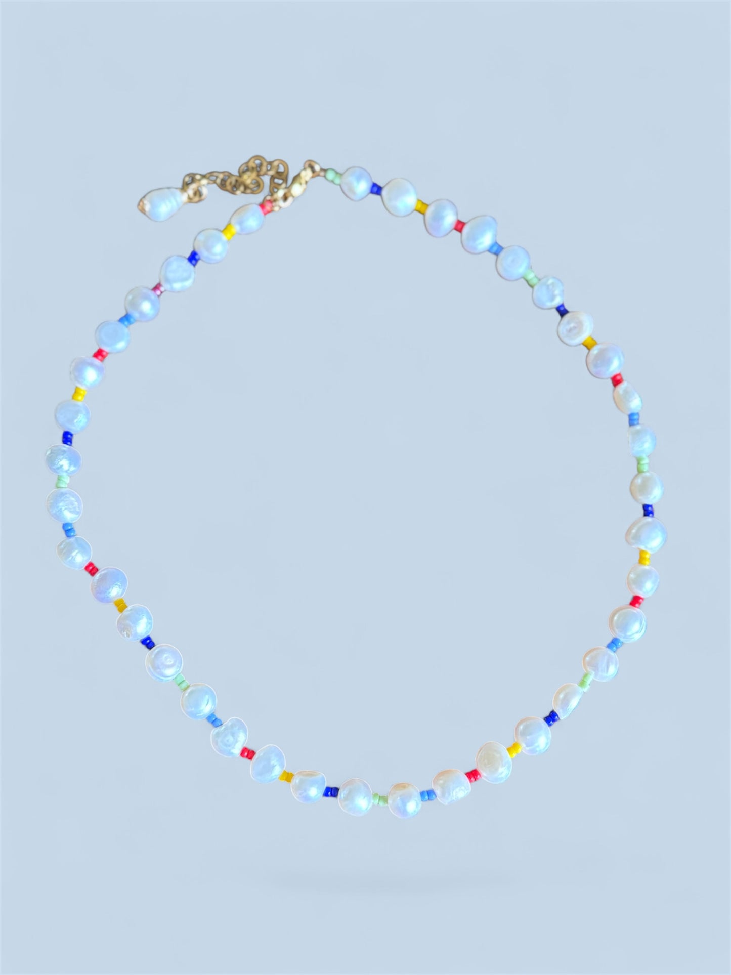 arco iris fresh water pearls necklace with colourful beads Montreal 
