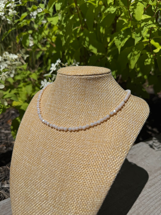 Beige Natural Crystal Necklace
