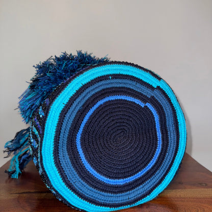 Wayuu bag, made in Colombia by hand and embedded with hand glued crystals 