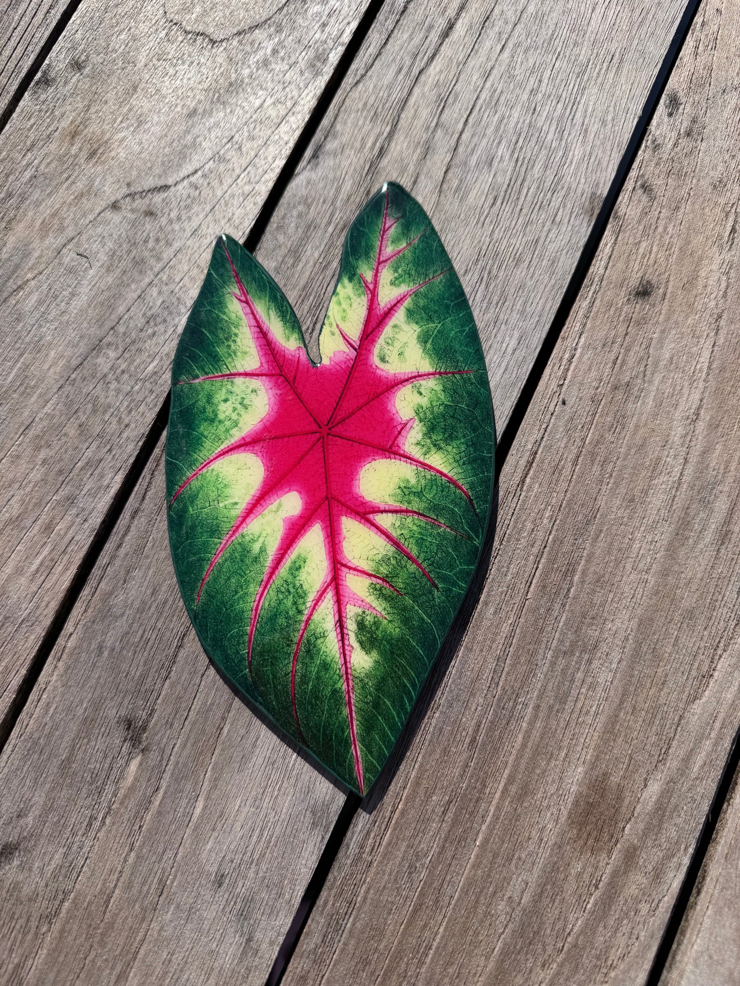 Green leaf coaster, hand painted coaster, home decor, table decor Montreal 