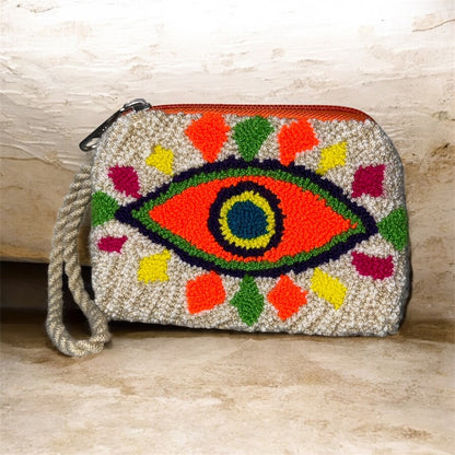 Colorful embroidered purse coin with eye desig Montreal