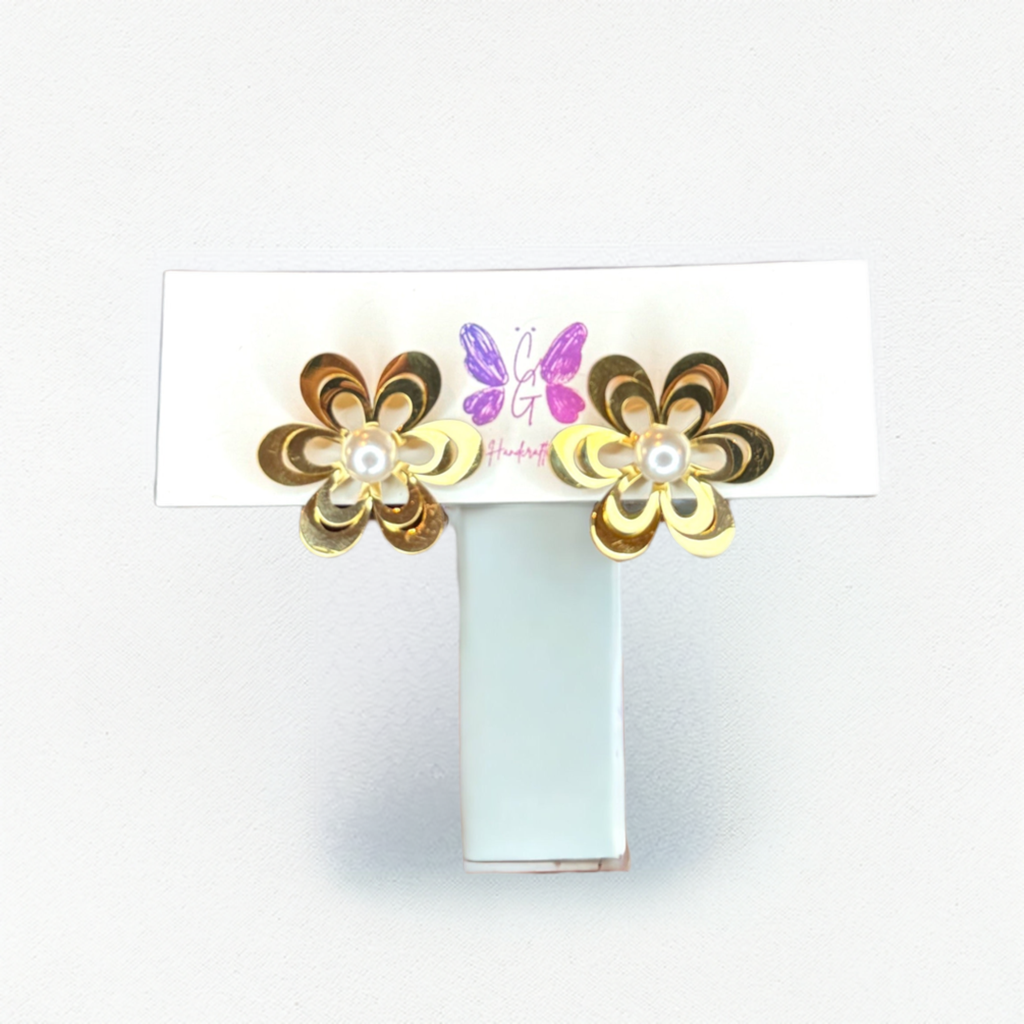 Boucles d'oreilles fleurs 3D