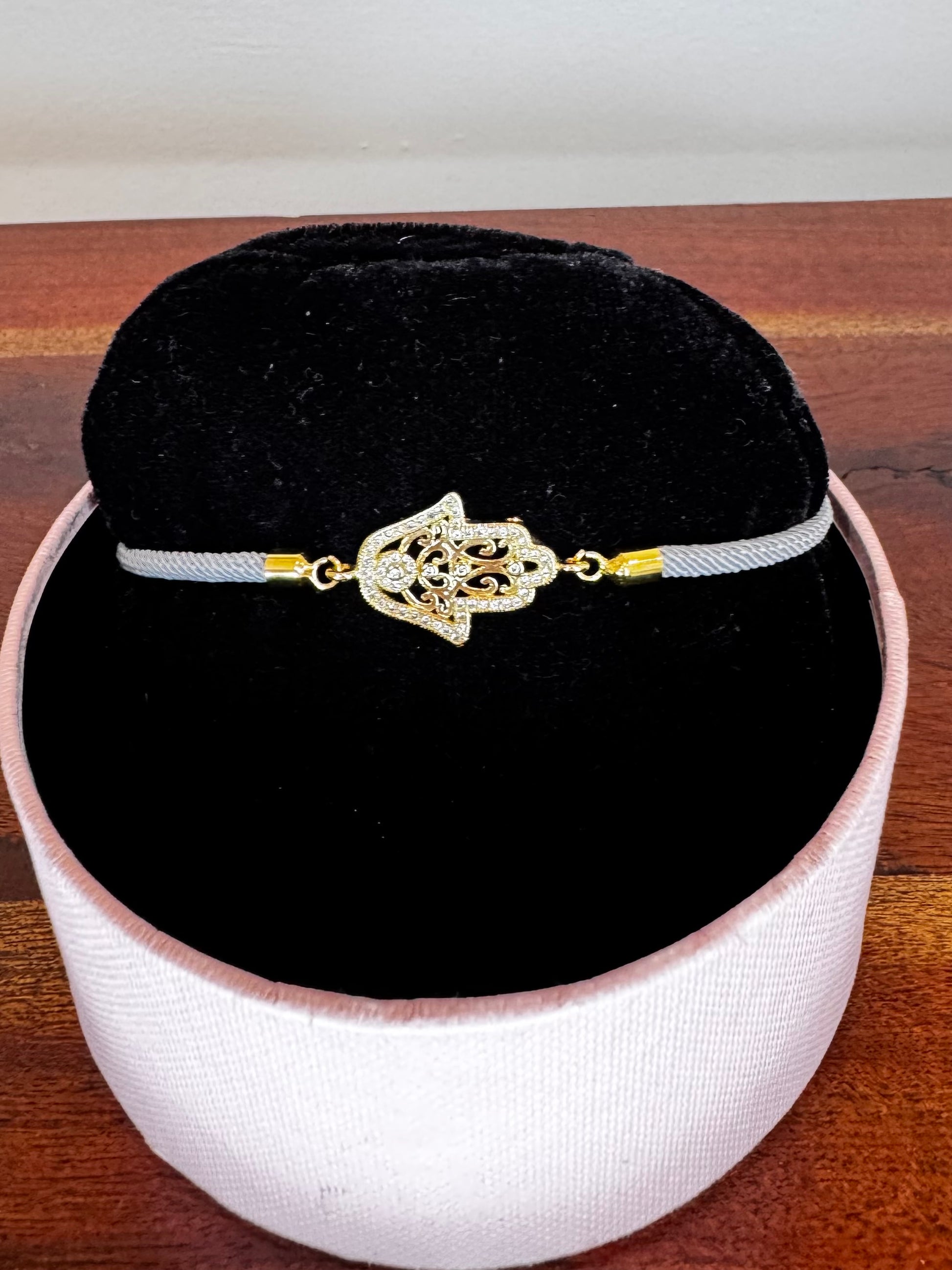 cotton cord bracelet with charm