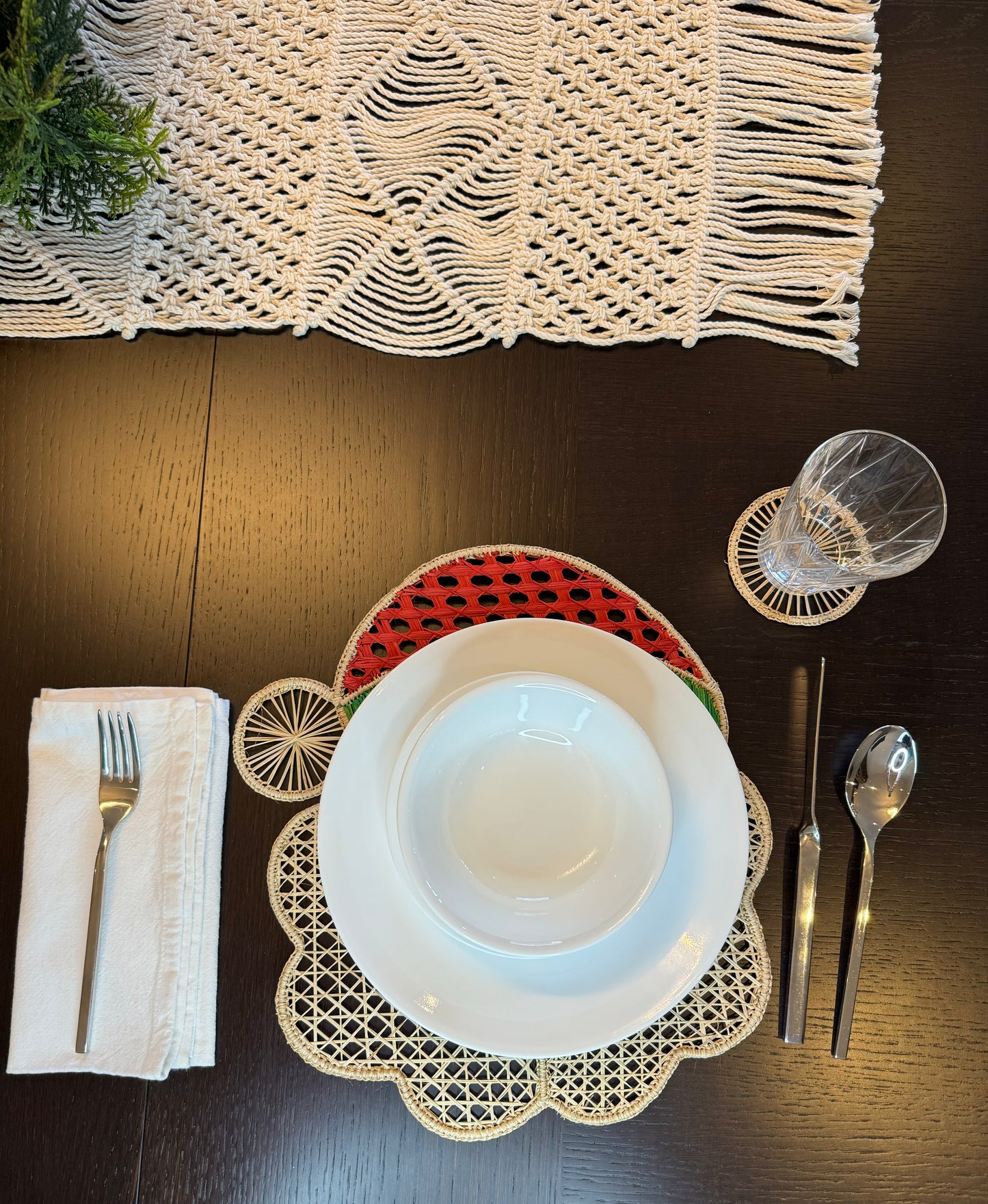 christmas hand woven table set Montreal 