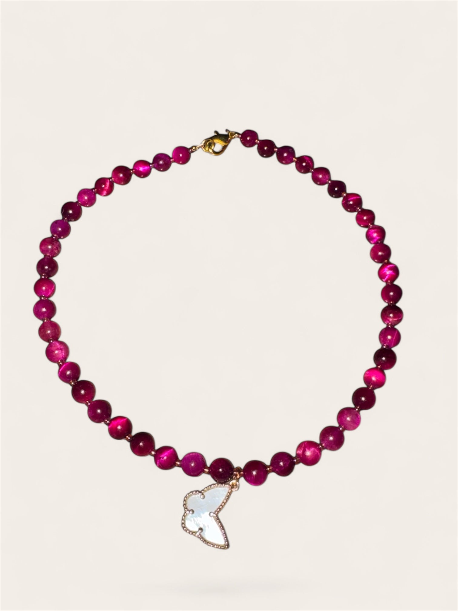 red eye tiger gemstone necklace, Colombian handmade jewelry Montreal
