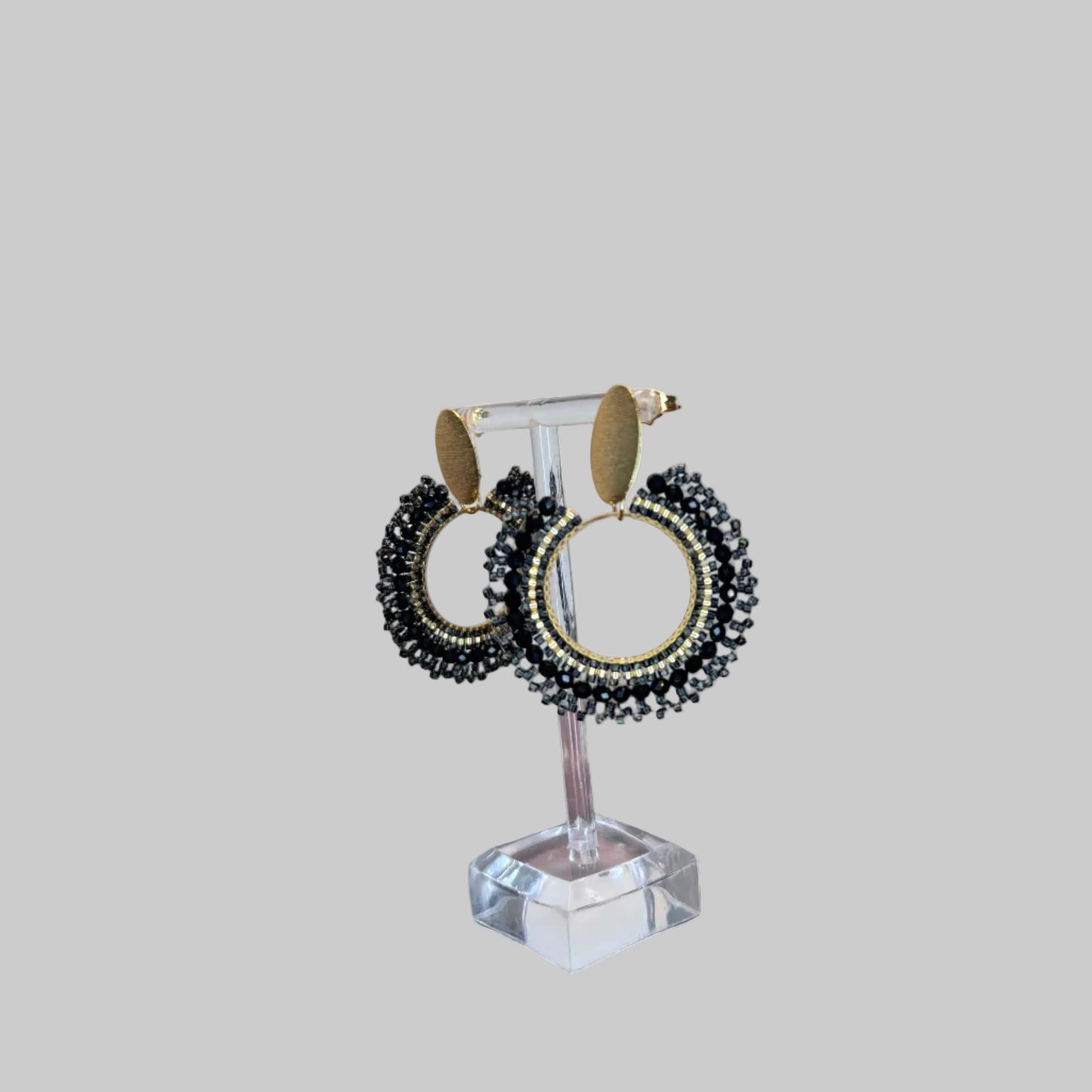 handmade crystal woven earrings, colombian jewelry montreal