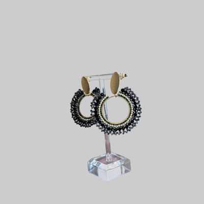 handmade crystal woven earrings, colombian jewelry montreal
