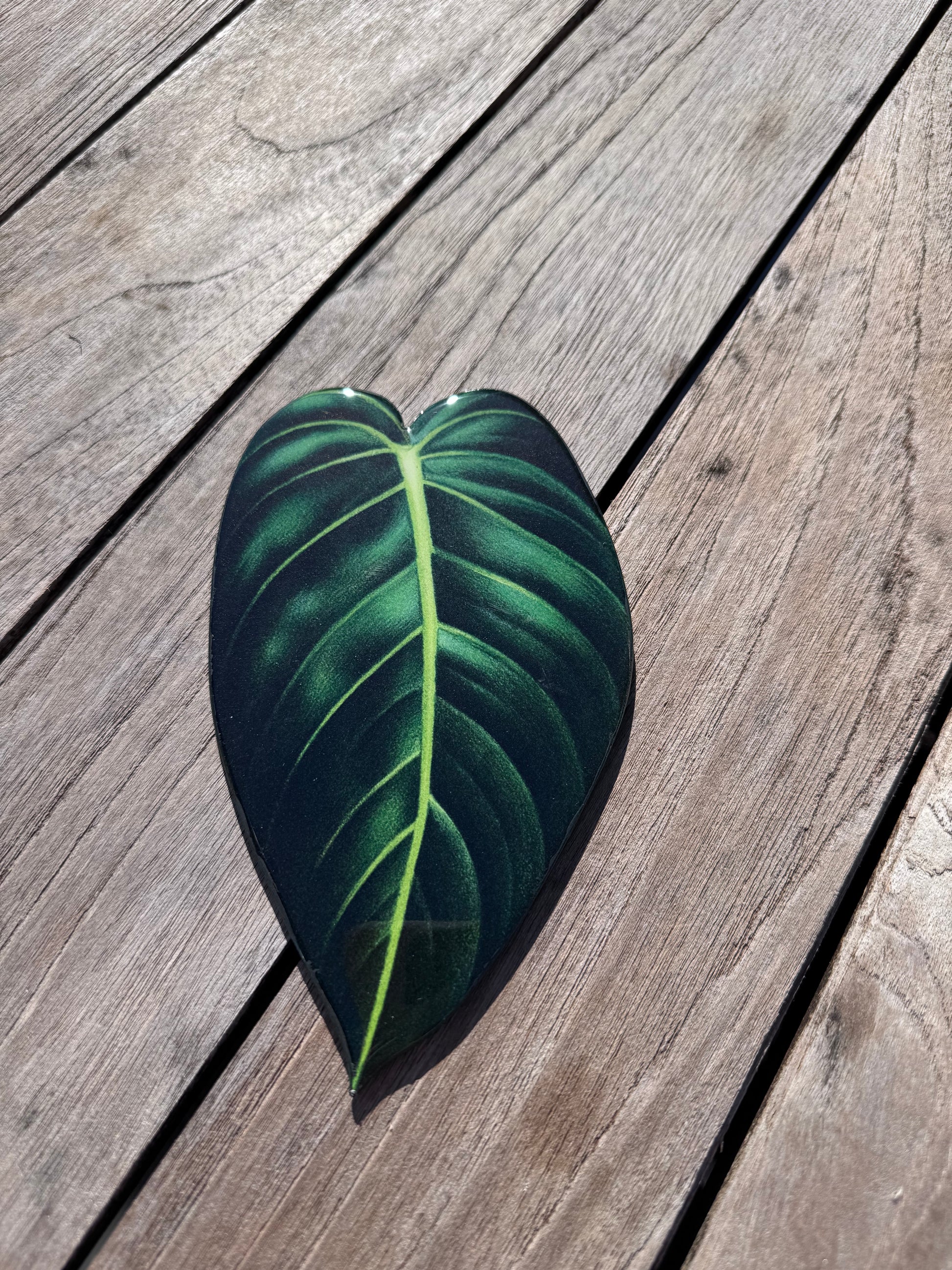 Green leaf coaster, hand painted coaster, home decor, table decor Montreal 