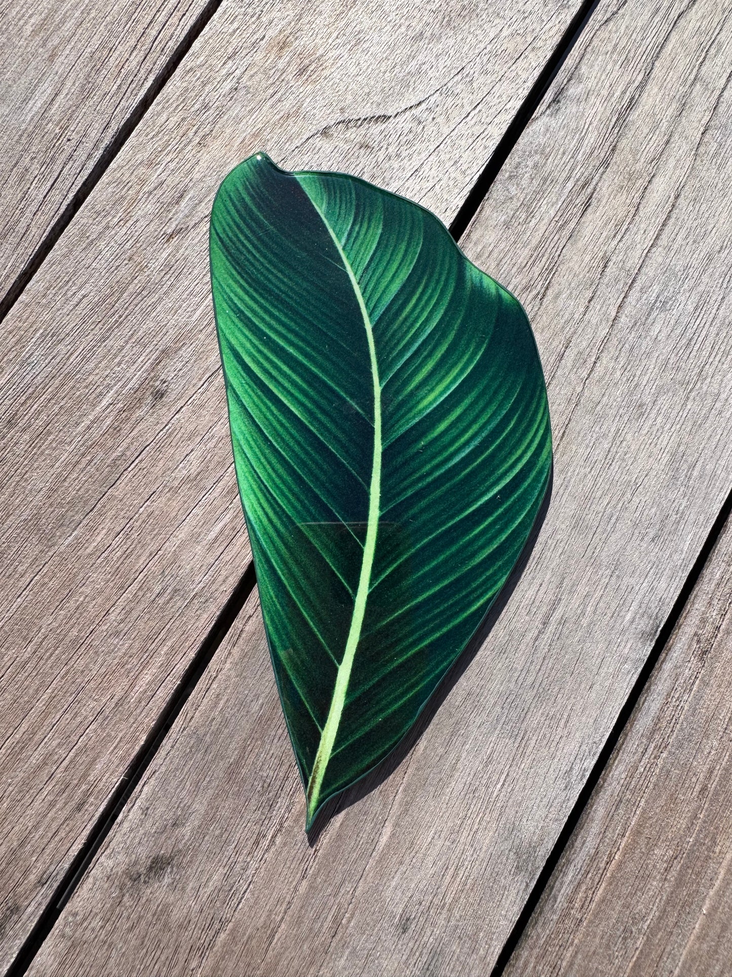 green leave coaster, handprinted coaster, home decor, table decor montreal 
