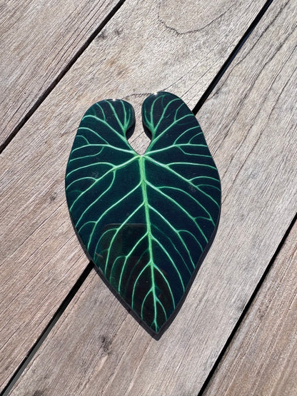 monstera leaf coaster Heart-shaped green coaster leaf