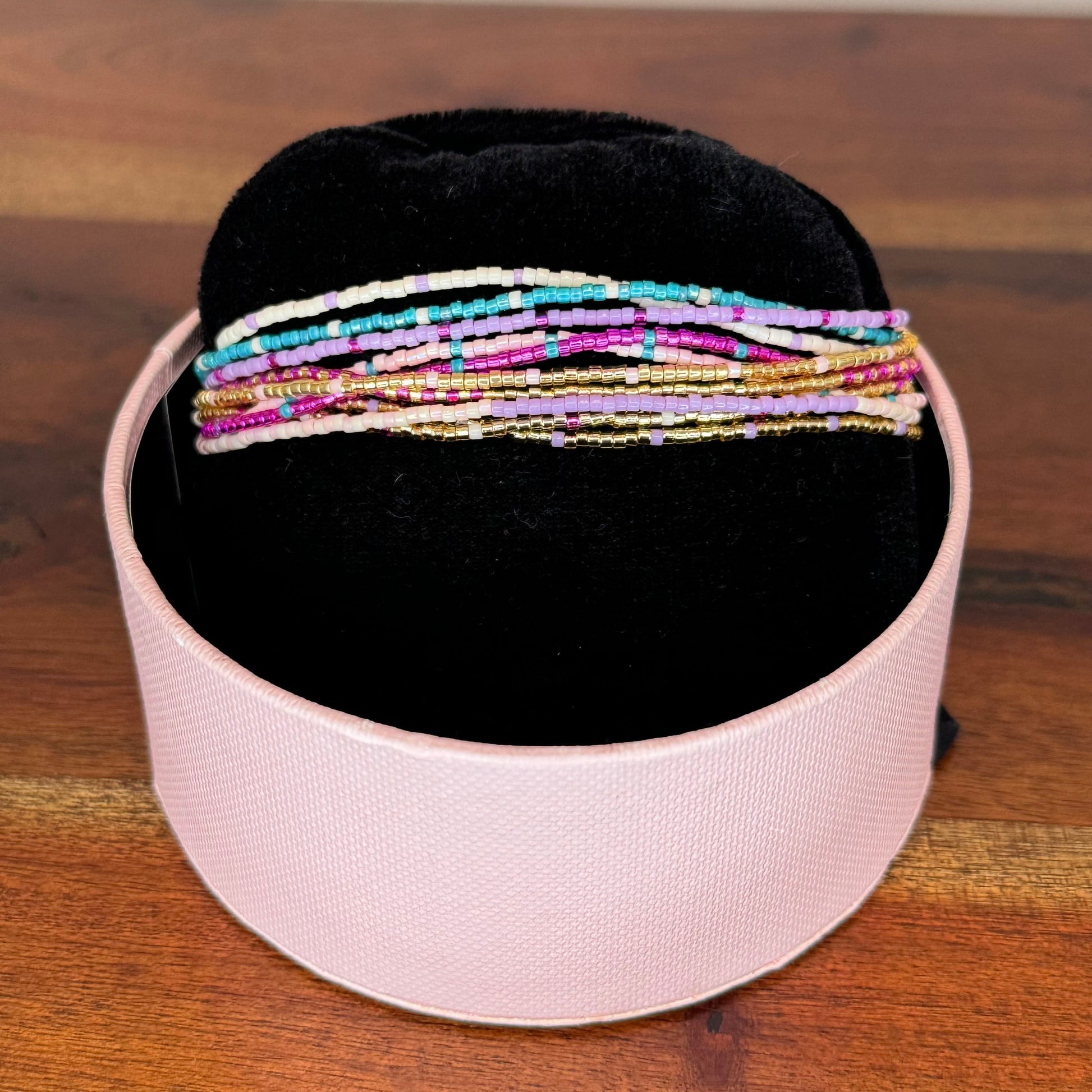 Miyuki bracelet, handmade jewelry, pastel tones, pastel bracelet, multiple bracelets 
