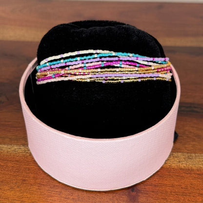 Miyuki bracelet, handmade jewelry, pastel tones, pastel bracelet, multiple bracelets 
