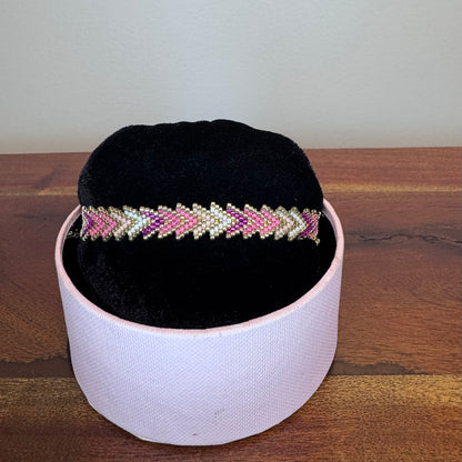 pink hues bracelet, miyuki beads hand woven bracelet