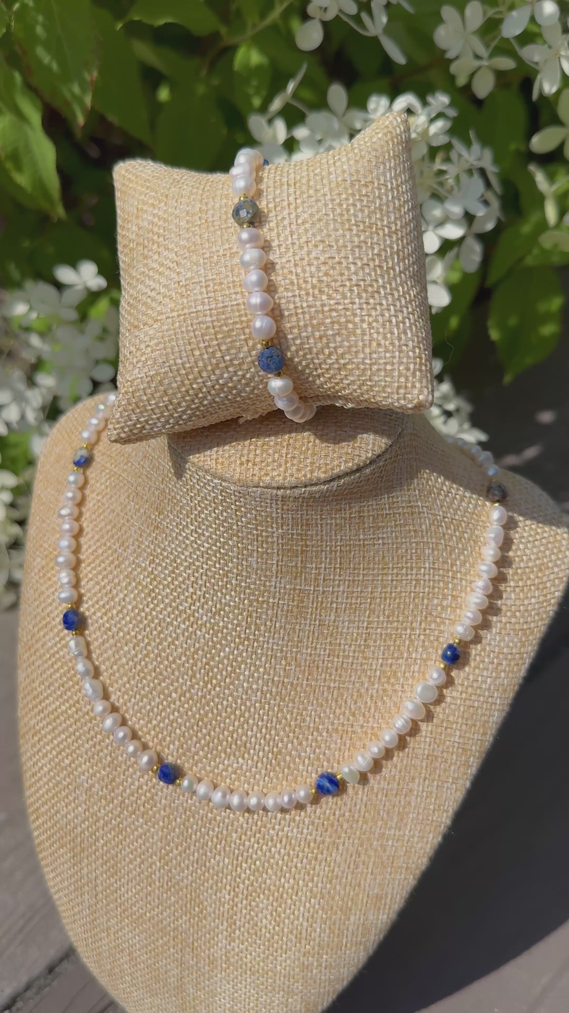 lapislazuli freshwater pearl necklace